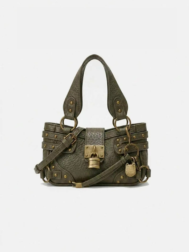 Padlock Studded Biker Bag