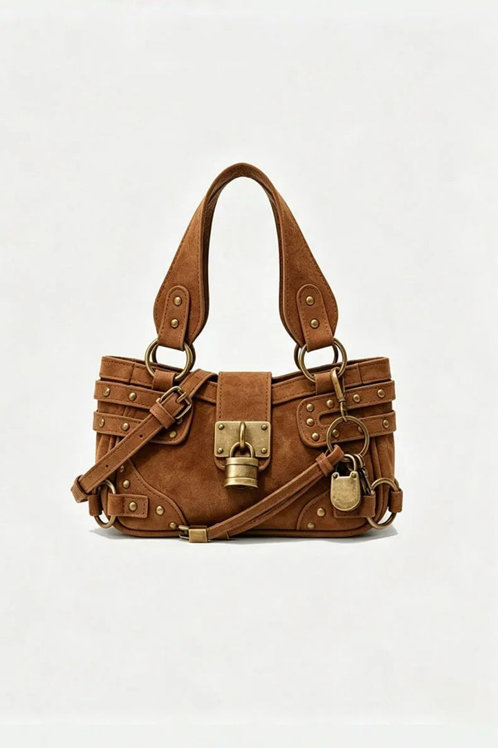 Padlock Studded Biker Bag