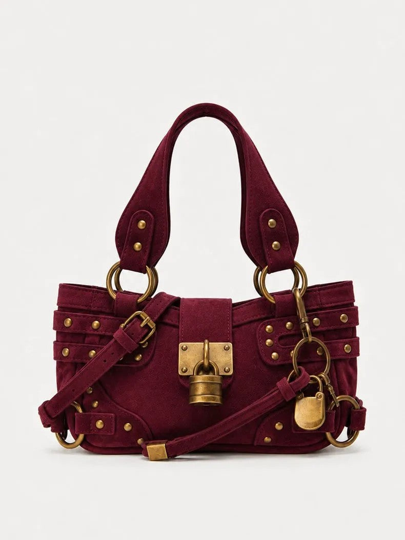 Padlock Studded Biker Bag