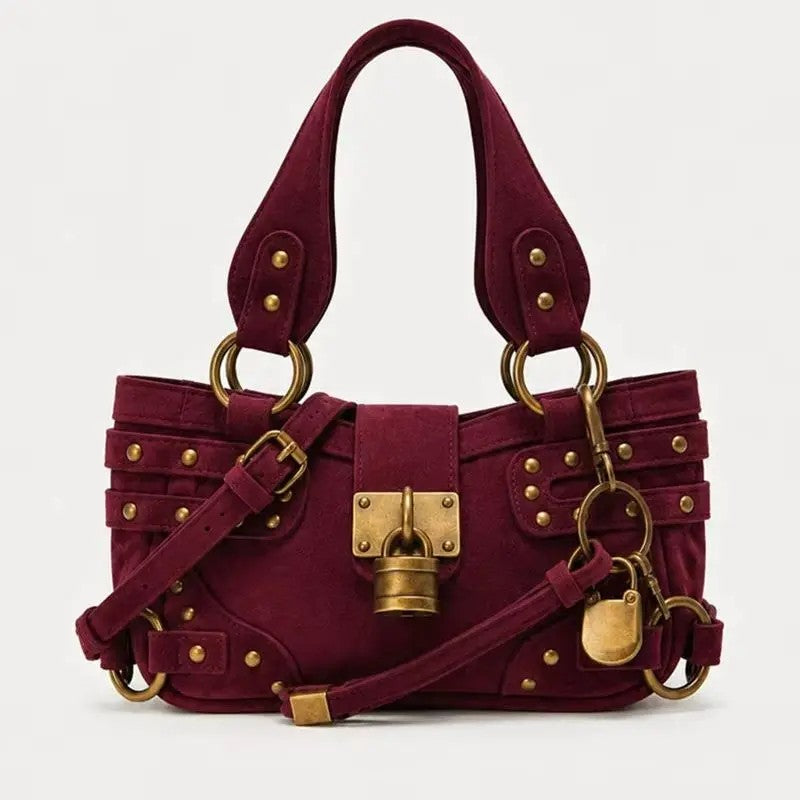 Padlock Studded Biker Bag