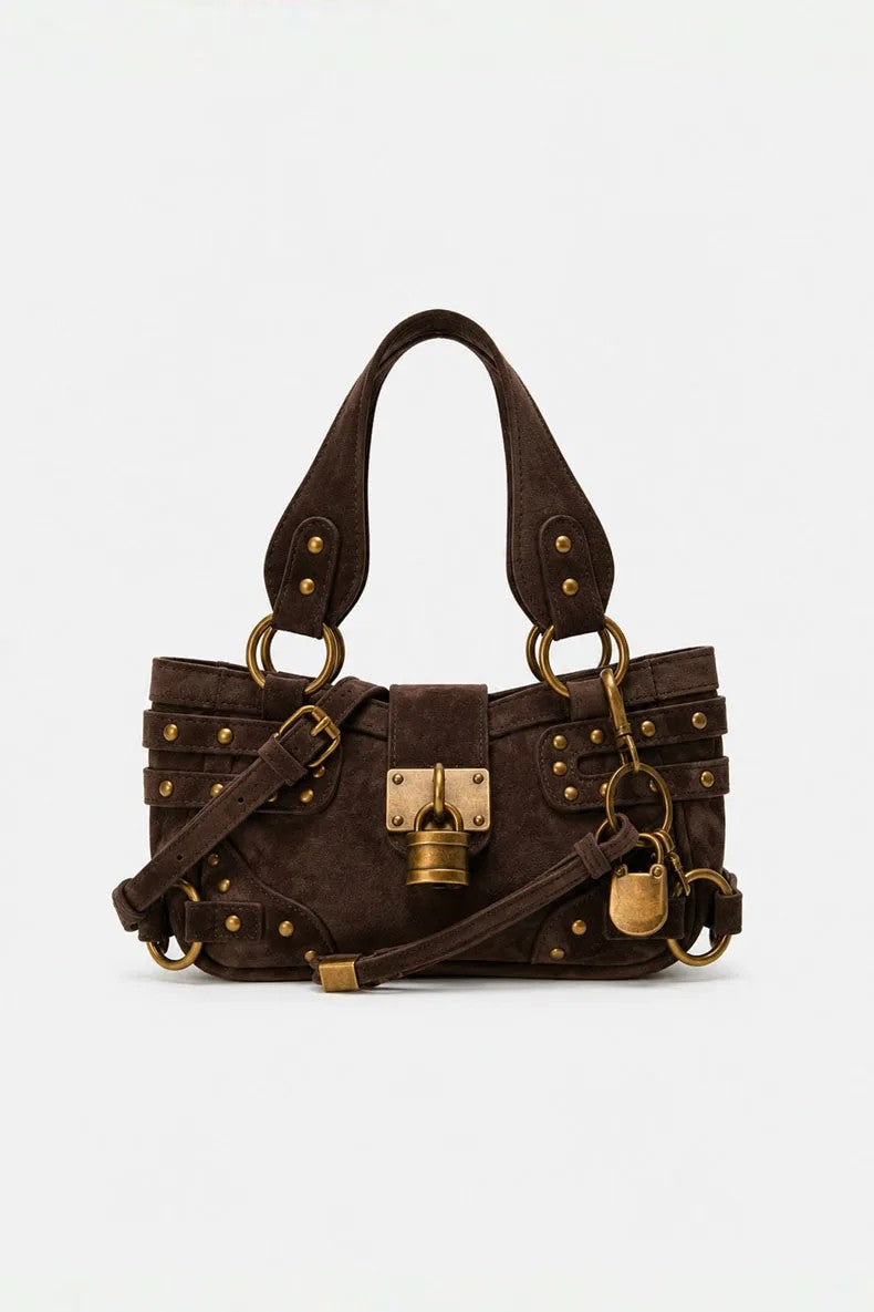 Padlock Studded Biker Bag