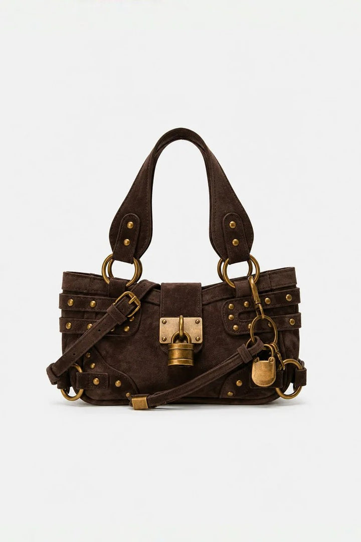 Padlock Studded Biker Bag