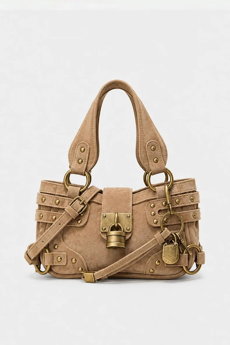 Padlock Studded Biker Bag