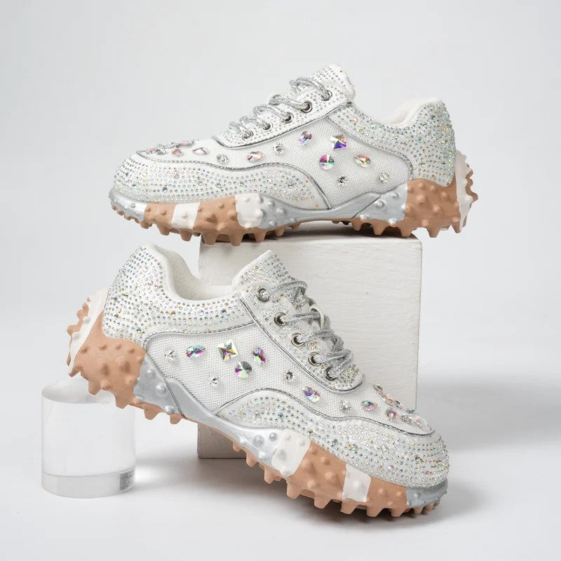 Halo Pearl-Stud Sneakers