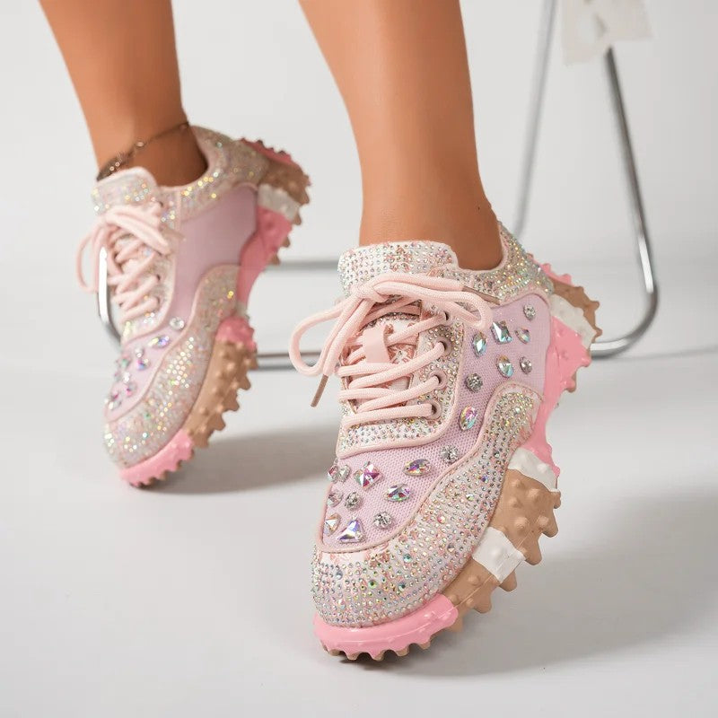 Halo Pearl-Stud Sneakers