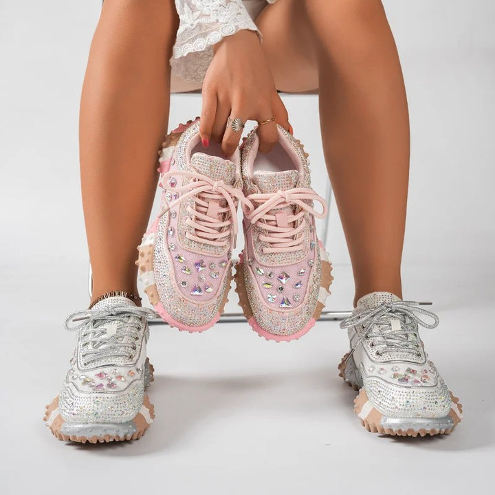 Halo Pearl-Stud Sneakers