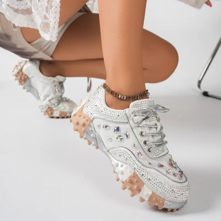 Halo Pearl-Stud Sneakers