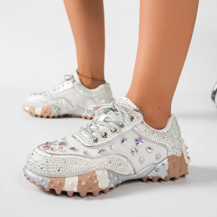 Halo Pearl-Stud Sneakers