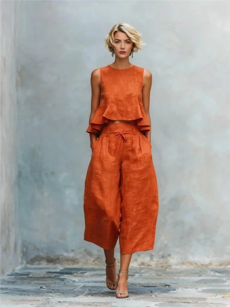 Estiva Ruffle Linen Set