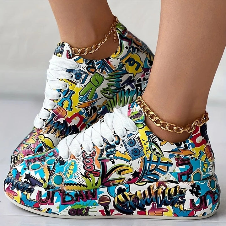 Backspray Graffiti Platform Sneakers