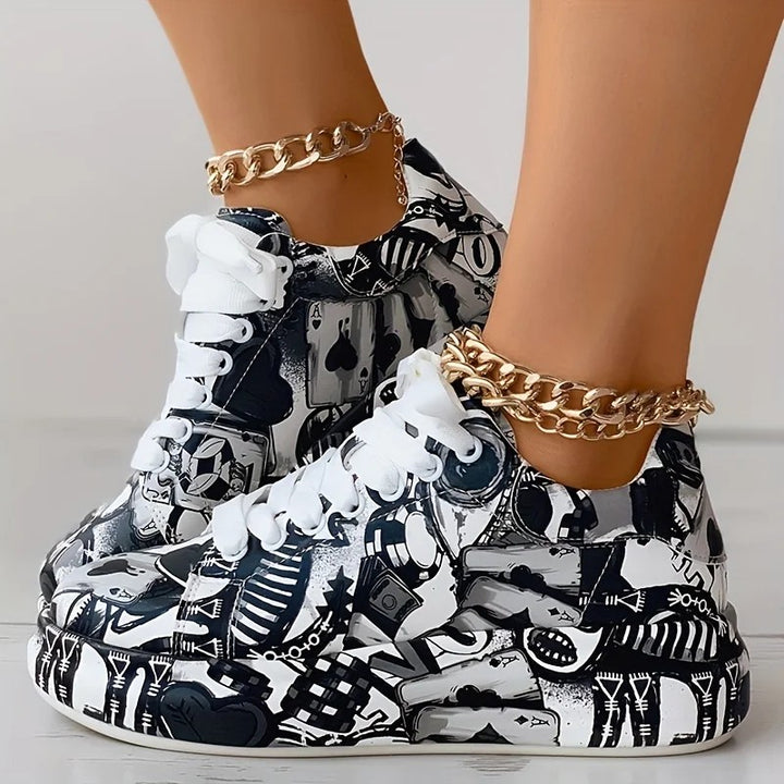 Backspray Graffiti Platform Sneakers