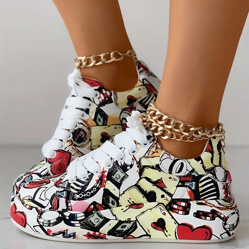 Backspray Graffiti Platform Sneakers