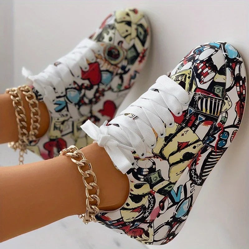 Backspray Graffiti Platform Sneakers