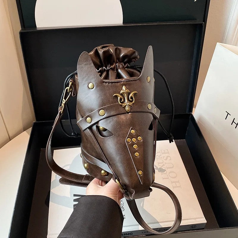 Destrier Horse-Head Bucket Bag