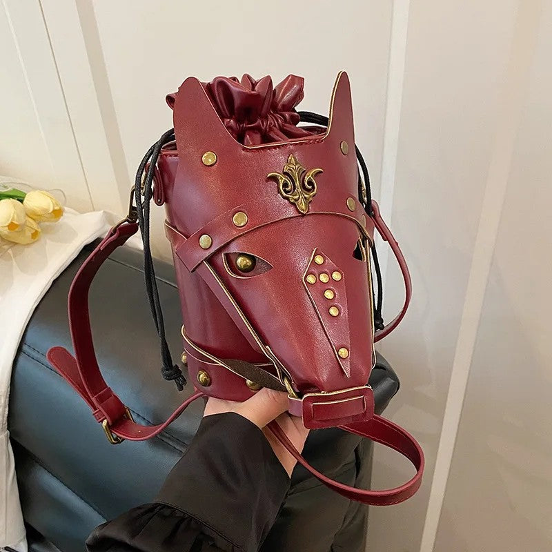 Destrier Horse-Head Bucket Bag