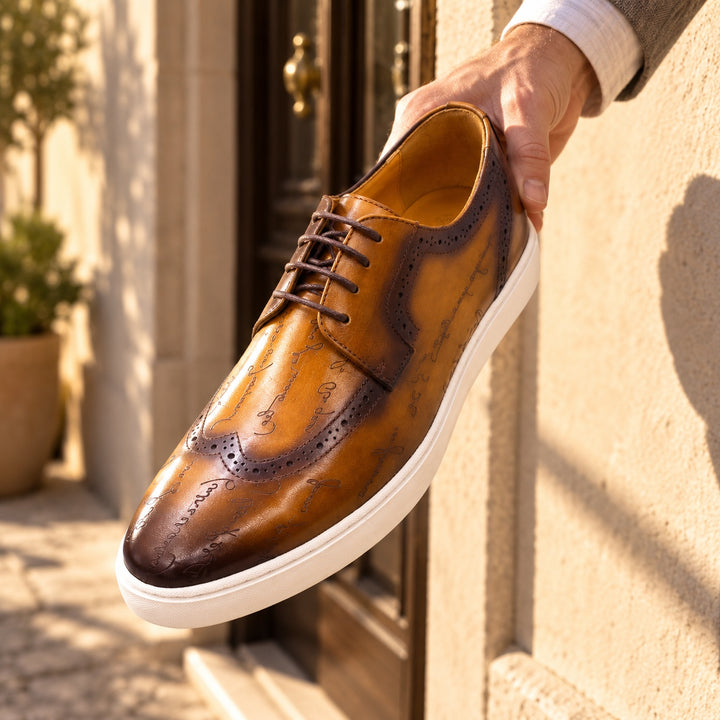 Manuscript Wingtip Sneakers — ce_metastatic_01