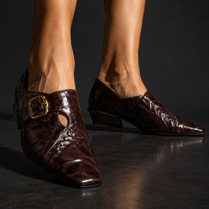 Marchesa Buckle Leather Pumps — ce_brooklyn_s3_01