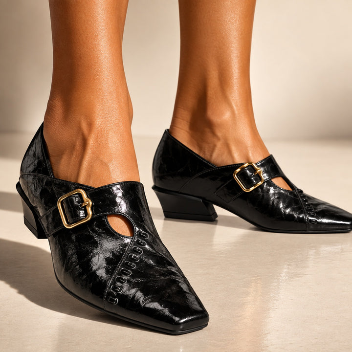 Marchesa Buckle Leather Pumps — ce_brooklyn_s3_01
