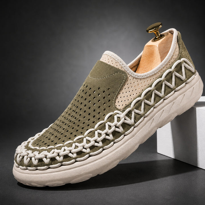 Rope-Stitch Driving Loafers — ce_angle_01